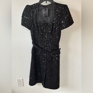 Donna Karan Black Sequin Dress Size 2